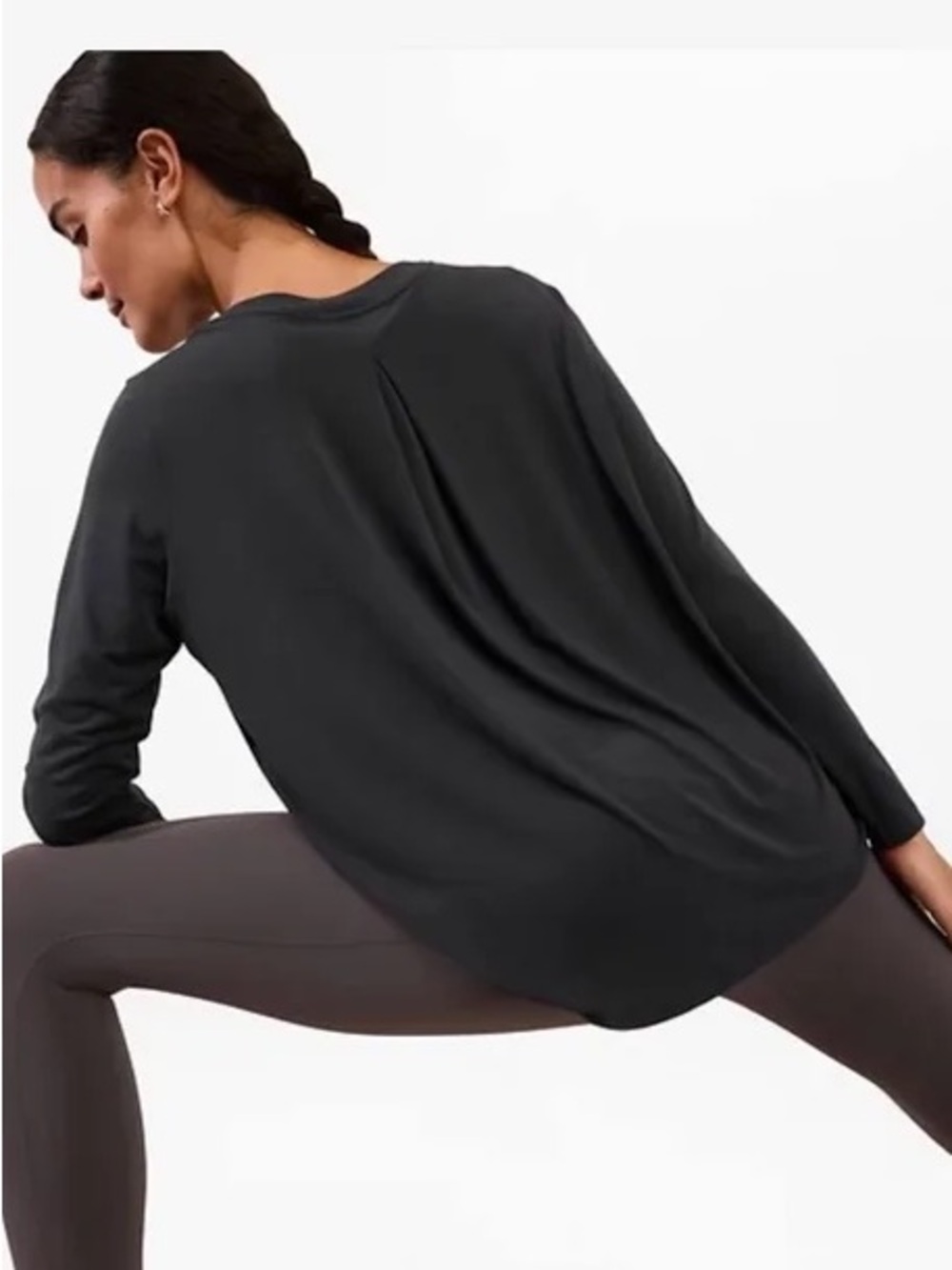 Athleta ‘With Ease’ Long Sleeve Workout Tee with Pleated Back Detail